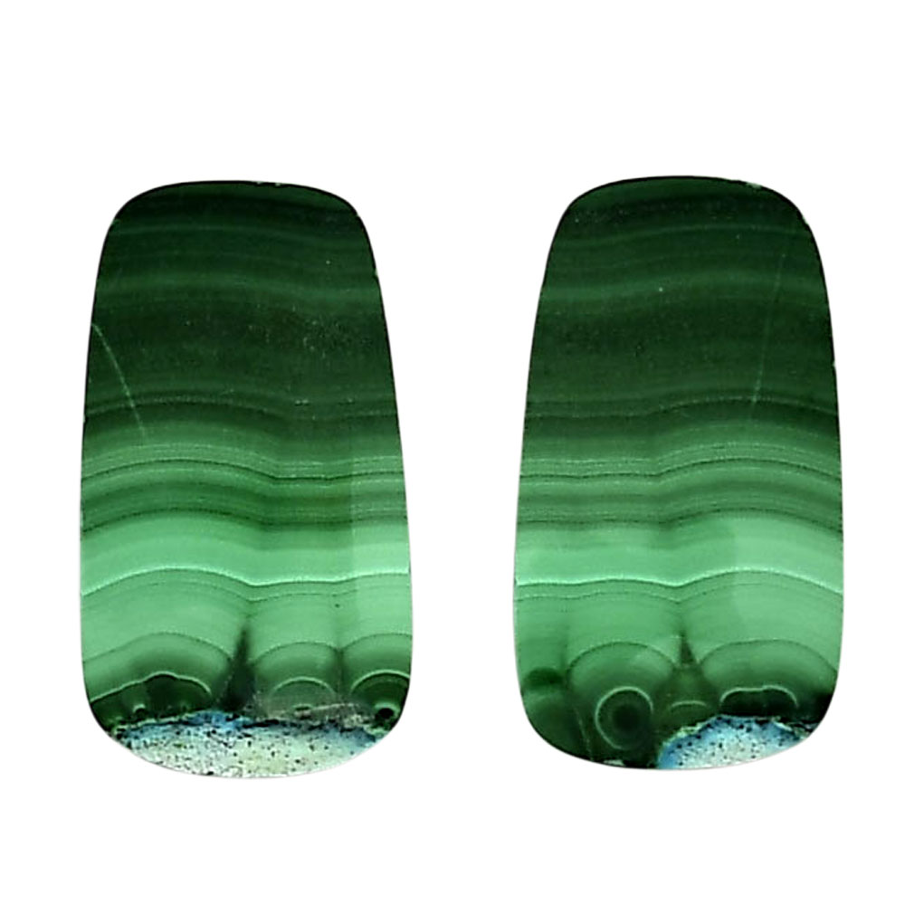 Malachite Eye Pair 12.8x22.8x4.5 mm Fancy Shape Polished Gemstone LS65-04259
