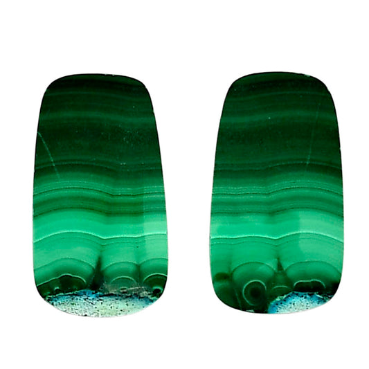 Malachite Eye Pair 12.8x22.8x4.5 mm Fancy Shape Polished Gemstone LS65-04259