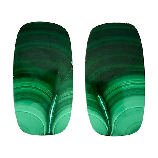 Malachite Eye Pair 13x24.35x4 mm Cushion Shape Polished Gemstone LS65-04260