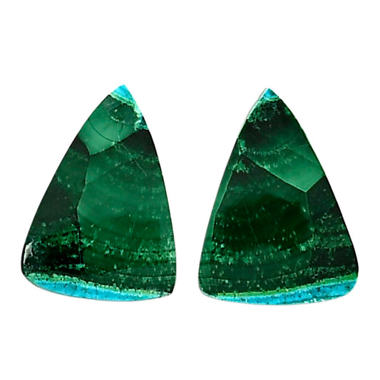 Malachite Eye Pair 13.7x18.7x4 mm Fancy Shape Polished Gemstone LS65-04263