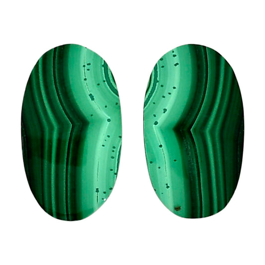 Malachite Eye Pair 13.75x23.7x4 mm Oval Shape Polished Gemstone LS65-04272