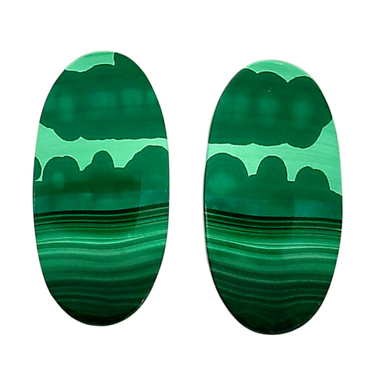 Malachite Eye Pair 13.2x26.1x4 mm Oval Shape Polished Gemstone LS65-04276
