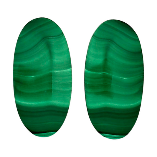Malachite Eye Pair 13.6x27.1x4 mm Oval Shape Polished Gemstone LS65-04281