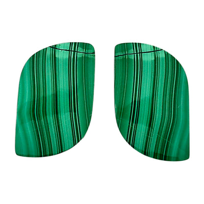Malachite Eye Pair 14.8x26x4 mm Fancy Shape Polished Gemstone LS65-04284