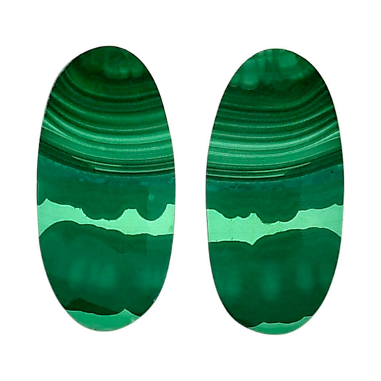 Malachite Eye Pair 13.2x27.1x4 mm Oval Shape Polished Gemstone LS65-04285