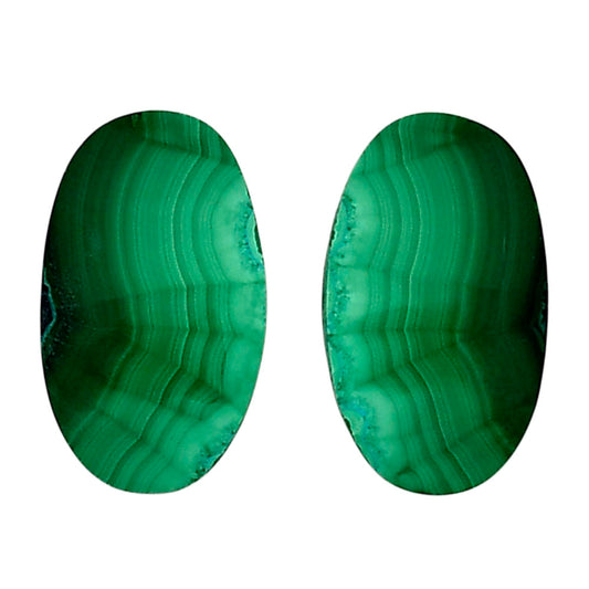 Malachite Eye Pair 14x23.7x4 mm Oval Shape Polished Gemstone LS65-04289