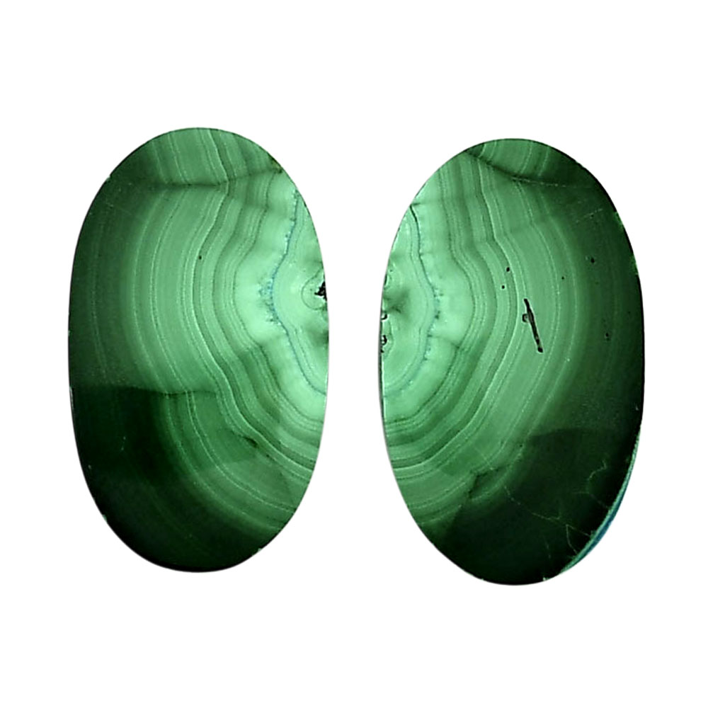 Malachite Eye Pair 15x25.2x4 mm Oval Shape Polished Gemstone LS65-04297