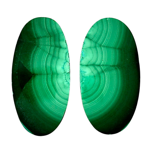 Malachite Eye Pair 14x27.5x3 mm Oval Shape Polished Gemstone LS65-04299