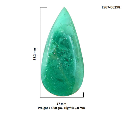 Australian Chrysoprase 17x33.2x5.8 mm Pear Shape Polished Gemstone LS67-06298