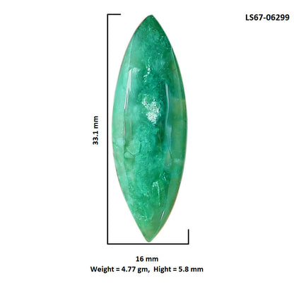 Australian Chrysoprase 16x33.1x5.8 mm Pear Shape Polished Gemstone LS67-06299