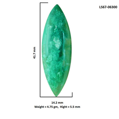 Australian Chrysoprase 14.2x41.7x5.5 mm Marquise Shape Polished Gemstone LS67-06300