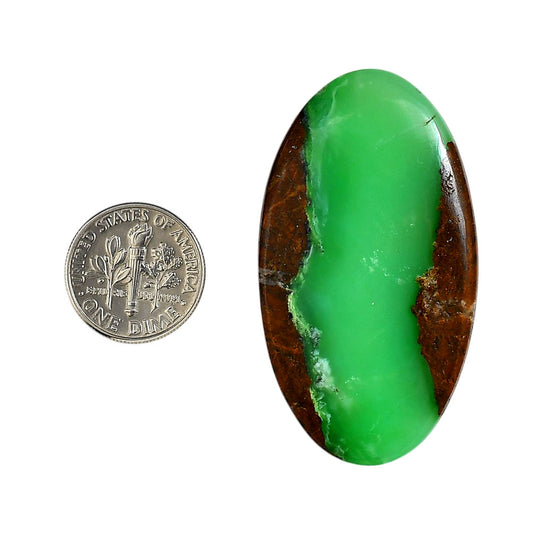 Boulder Chrysoprase 28x50x5.5 mm Oval Shape Polished Gemstone LS67-06314
