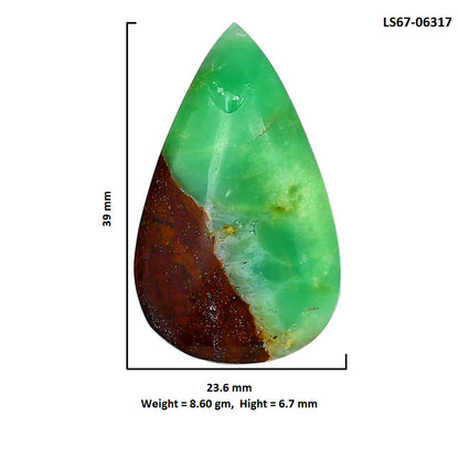 Boulder Chrysoprase 23.6x39x6.7 mm Pear Shape Polished Gemstone LS67-06317