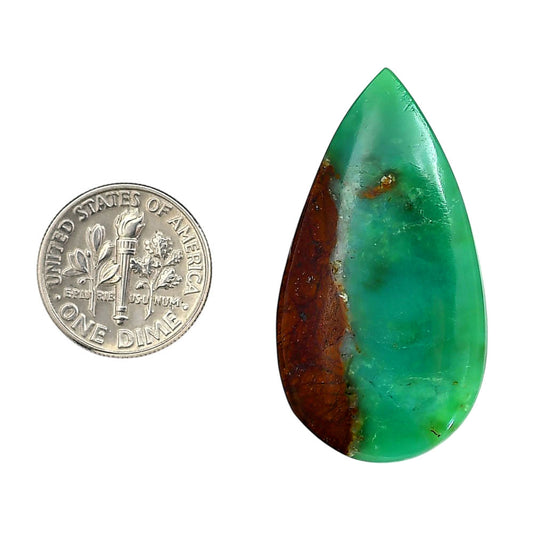 Boulder Chrysoprase 21.55x40x6 mm Pear Shape Polished Gemstone LS67-06320