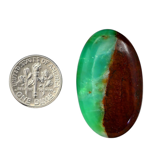 Boulder Chrysoprase 22.35x36.2x6 mm Oval Shape Polished Gemstone LS67-06321