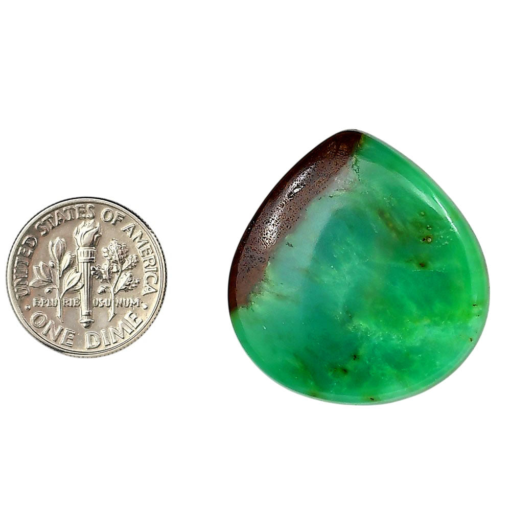 Boulder Chrysoprase 28.9x30.4x6 mm Heart Shape Polished Gemstone LS67-06322
