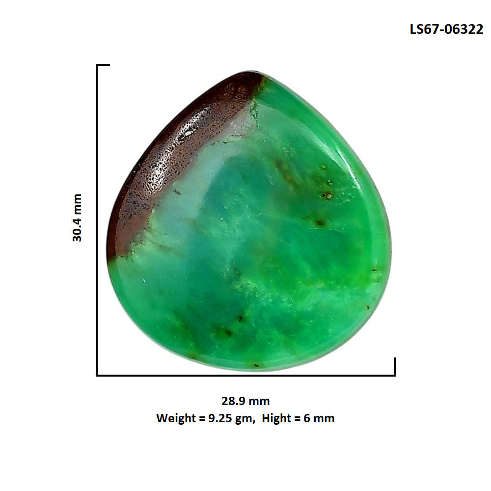 Boulder Chrysoprase 28.9x30.4x6 mm Heart Shape Polished Gemstone LS67-06322