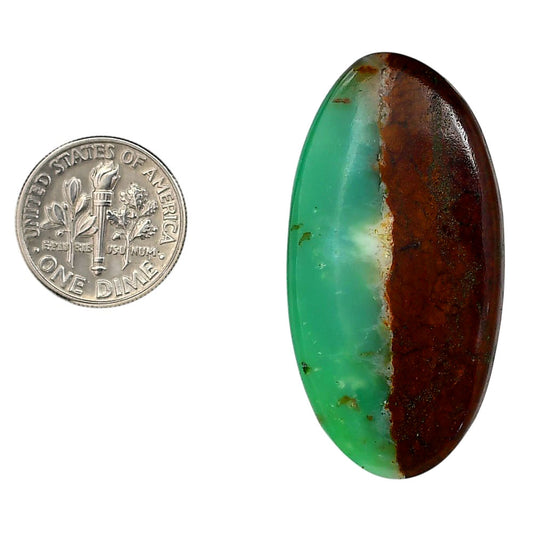 Boulder Chrysoprase 22.3x43.8x6 mm Oval Shape Polished Gemstone LS67-06323