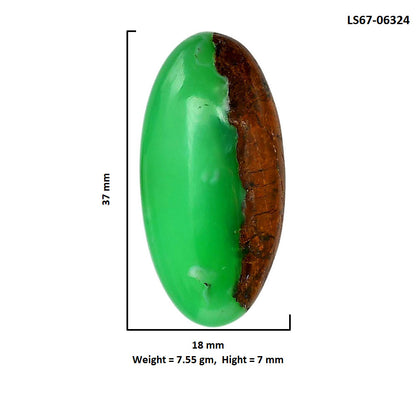 Boulder Chrysoprase 18x37x7 mm Oval Shape Polished Gemstone LS67-06324