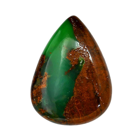 Boulder Chrysoprase 25.2x34x6 mm Pear Shape Polished Gemstone LS67-06328