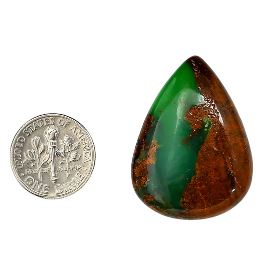 Boulder Chrysoprase 25.2x34x6 mm Pear Shape Polished Gemstone LS67-06328