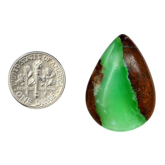 Boulder Chrysoprase 21.8x30.2x5.6 mm Pear Shape Polished Gemstone LS67-06329