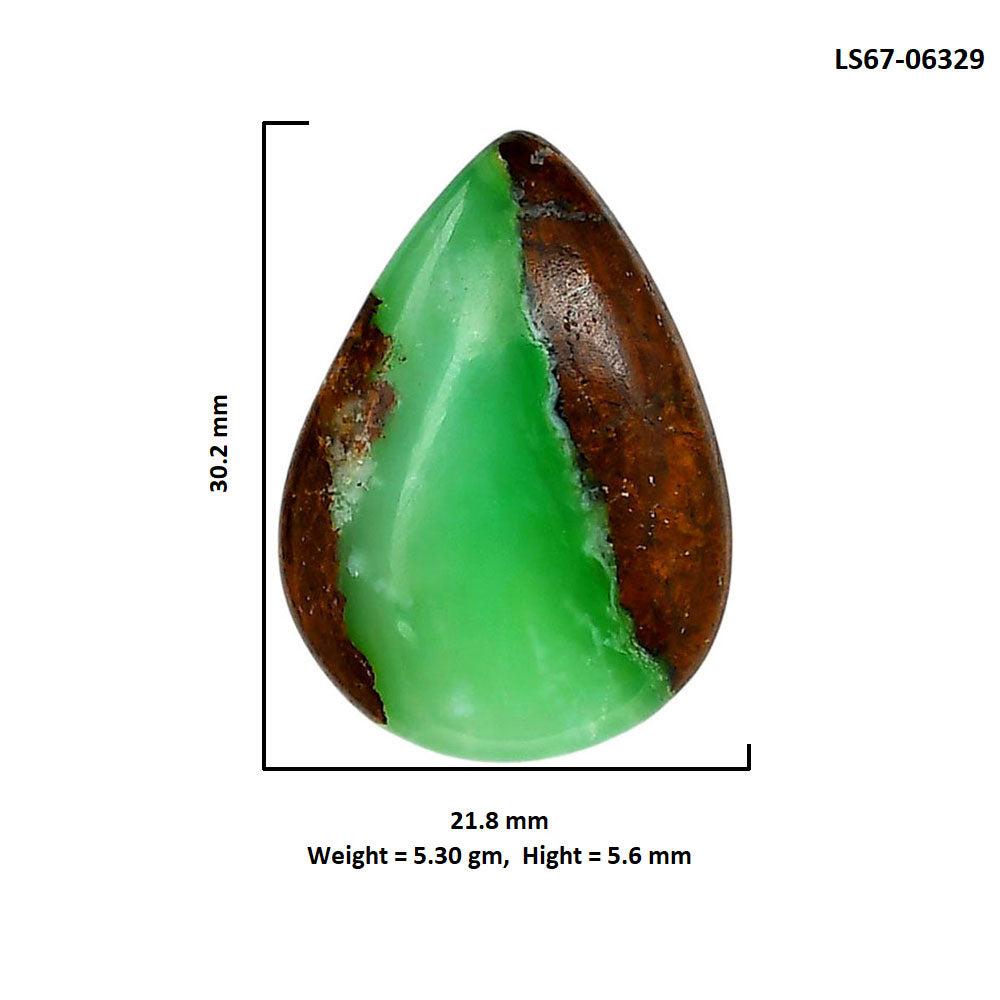 Boulder Chrysoprase 21.8x30.2x5.6 mm Pear Shape Polished Gemstone LS67-06329