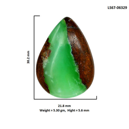 Boulder Chrysoprase 21.8x30.2x5.6 mm Pear Shape Polished Gemstone LS67-06329