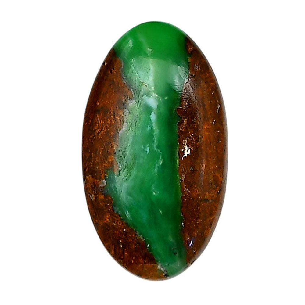 Boulder Chrysoprase 18.3x32.4x6 mm Oval Shape Polished Gemstone LS67-06330