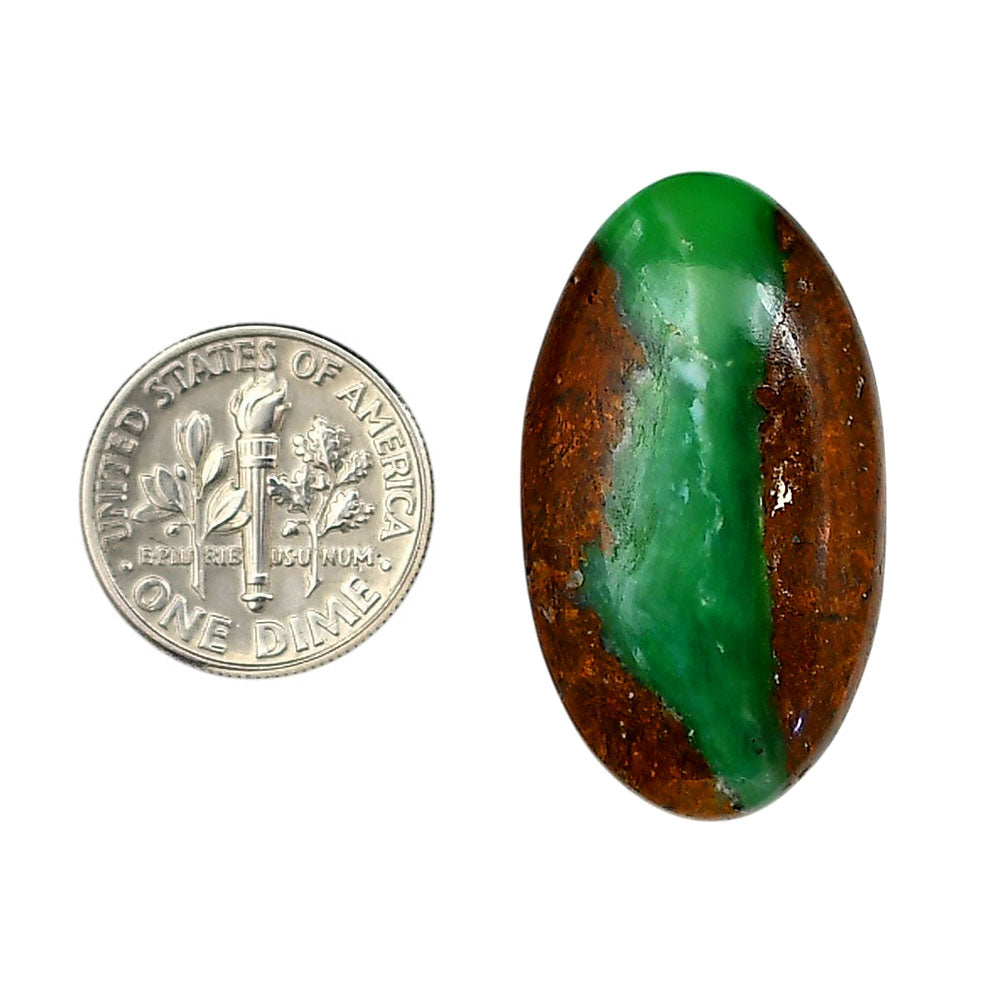 Boulder Chrysoprase 18.3x32.4x6 mm Oval Shape Polished Gemstone LS67-06330