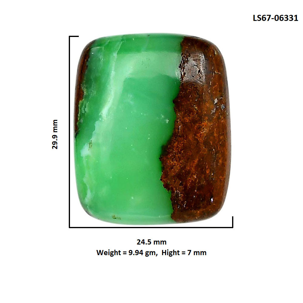 Boulder Chrysoprase 24.5x29.9x7 mm Cushion Shape Polished Gemstone LS67-06331