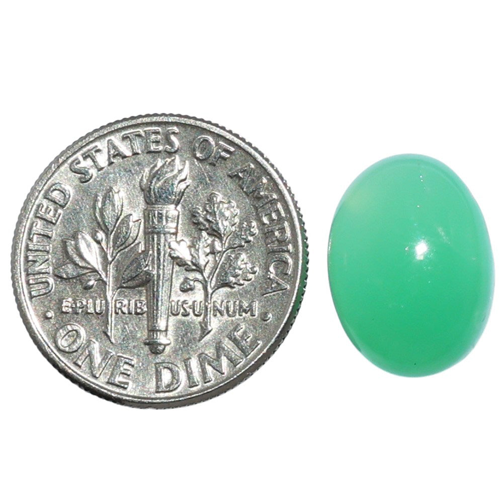 Chrysoprase 10x13.5x5.7 mm Oval Shape Polished Gemstone LS67-07306