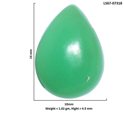 Chrysoprase 10x14x4.5 mm Pear Shape Polished Gemstone LS67-07318