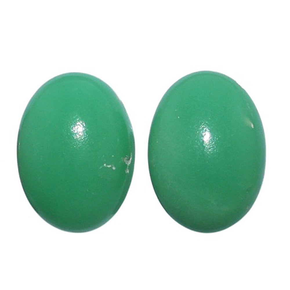 Chrysoprase Pair 10.2x14x5 mm Oval Shape Polished Gemstone LS67-07321