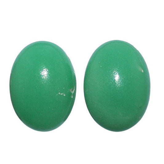 Chrysoprase Pair 10.2x14x5 mm Oval Shape Polished Gemstone LS67-07321