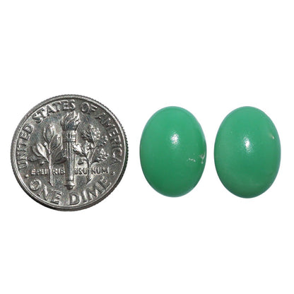 Chrysoprase Pair 10.2x14x5 mm Oval Shape Polished Gemstone LS67-07321