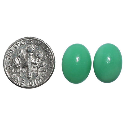 Chrysoprase Pair 10x14x5.5 mm Oval Shape Polished Gemstone LS67-07322