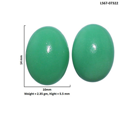 Chrysoprase Pair 10x14x5.5 mm Oval Shape Polished Gemstone LS67-07322