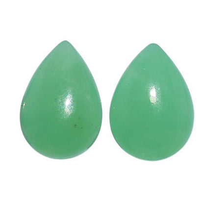Chrysoprase Pair 10x14x4.7 mm Pear Shape Polished Gemstone LS67-07323