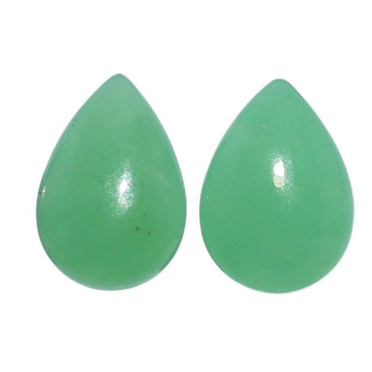 Chrysoprase Pair 10x14x4.7 mm Pear Shape Polished Gemstone LS67-07323
