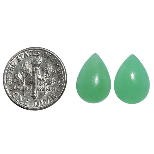 Chrysoprase Pair 10x14x4.7 mm Pear Shape Polished Gemstone LS67-07323
