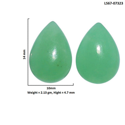 Chrysoprase Pair 10x14x4.7 mm Pear Shape Polished Gemstone LS67-07323