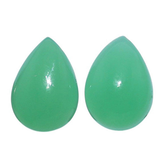 Chrysoprase Pair 10x14x5 mm Pear Shape Polished Gemstone LS67-07324