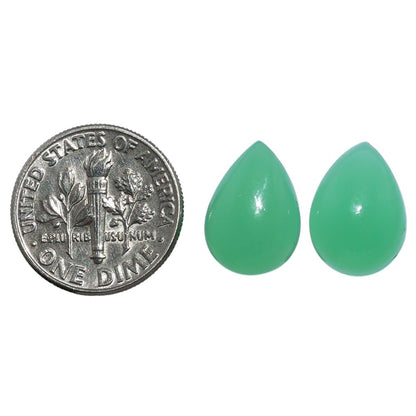 Chrysoprase Pair 10x14x5 mm Pear Shape Polished Gemstone LS67-07324