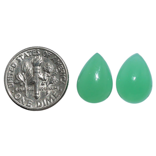 Chrysoprase Pair 10x14x5 mm Pear Shape Polished Gemstone LS67-07324