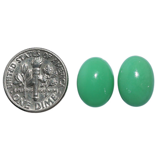 Chrysoprase Pair 10x14x5.5 mm Oval Shape Polished Gemstone LS67-07325