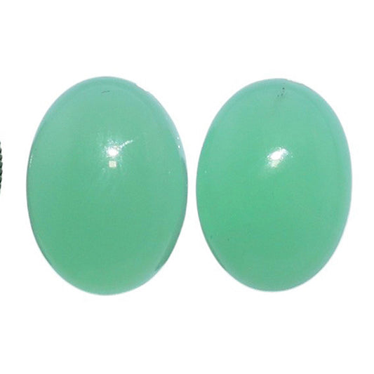 Chrysoprase Pair 10x14x5 mm Oval Shape Polished Gemstone LS67-07326