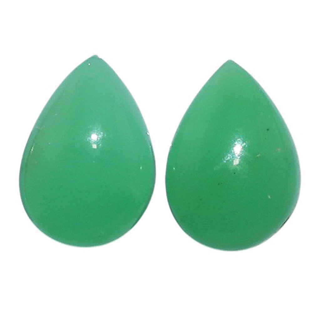 Chrysoprase Pair 10x14x4.5 mm Pear Shape Polished Gemstone LS67-07327