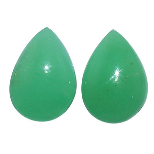 Chrysoprase Pair 10x14x4.5 mm Pear Shape Polished Gemstone LS67-07327