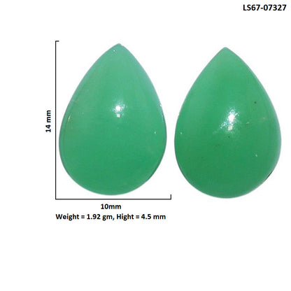 Chrysoprase Pair 10x14x4.5 mm Pear Shape Polished Gemstone LS67-07327
